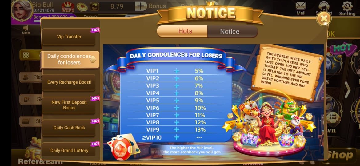 3 Patti Gold Skill Condolence Bonus – Daily Reward for Losing Players in Pakistan