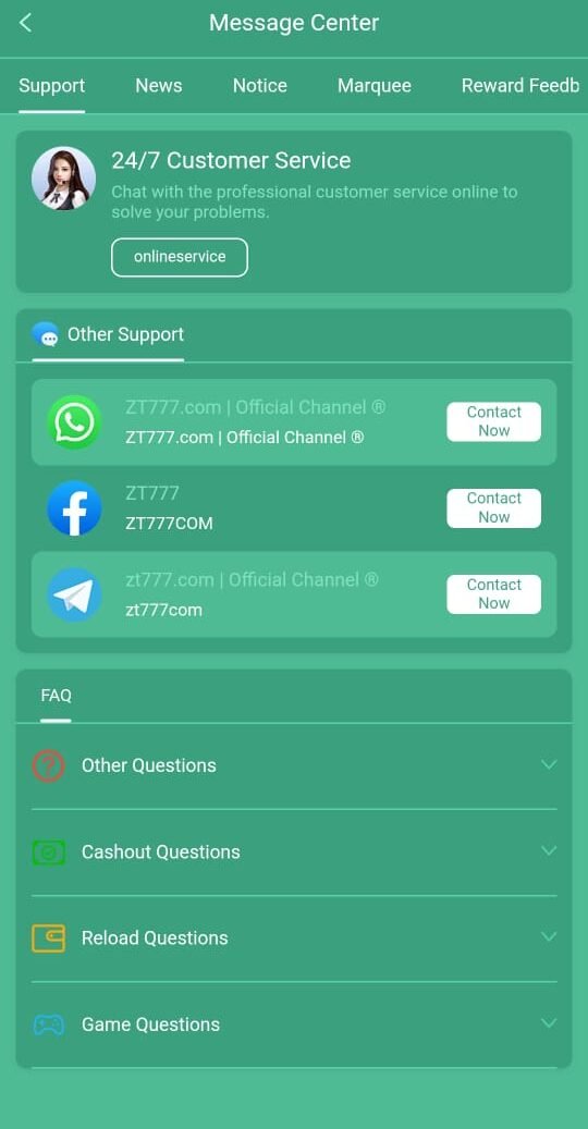 ZT777 Support System